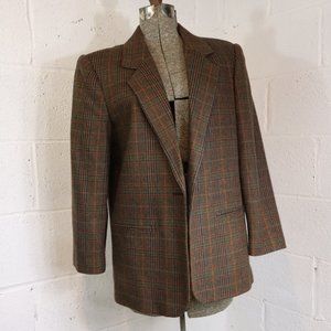 VTG Sag Harbor Petite Glen Check Pattern Blazer